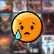 stressed emoji over a blurry steam library